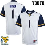 Youth West Virginia Mountaineers NCAA #1 Shelton Gibson White Authentic Nike Stitched College Football Jersey LF15W24AJ